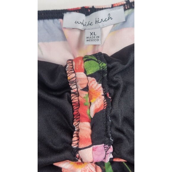 White Birch Tank Romper Shorts Black Multicolor Polyester Spandex Womens XL - Picture 4 of 8